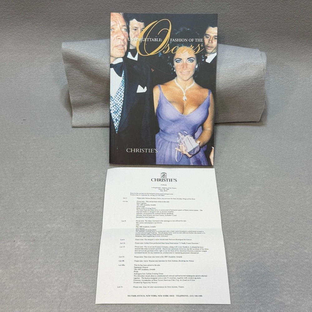 1997 Vintage Christie's Fashion of the Oscars Catalog AIDS Benefit w/Addenda